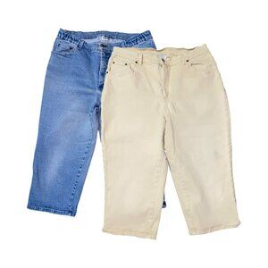 Sz.16W*Bundle of (2) Cropped-Length Jeans (Newport News Jeanology)